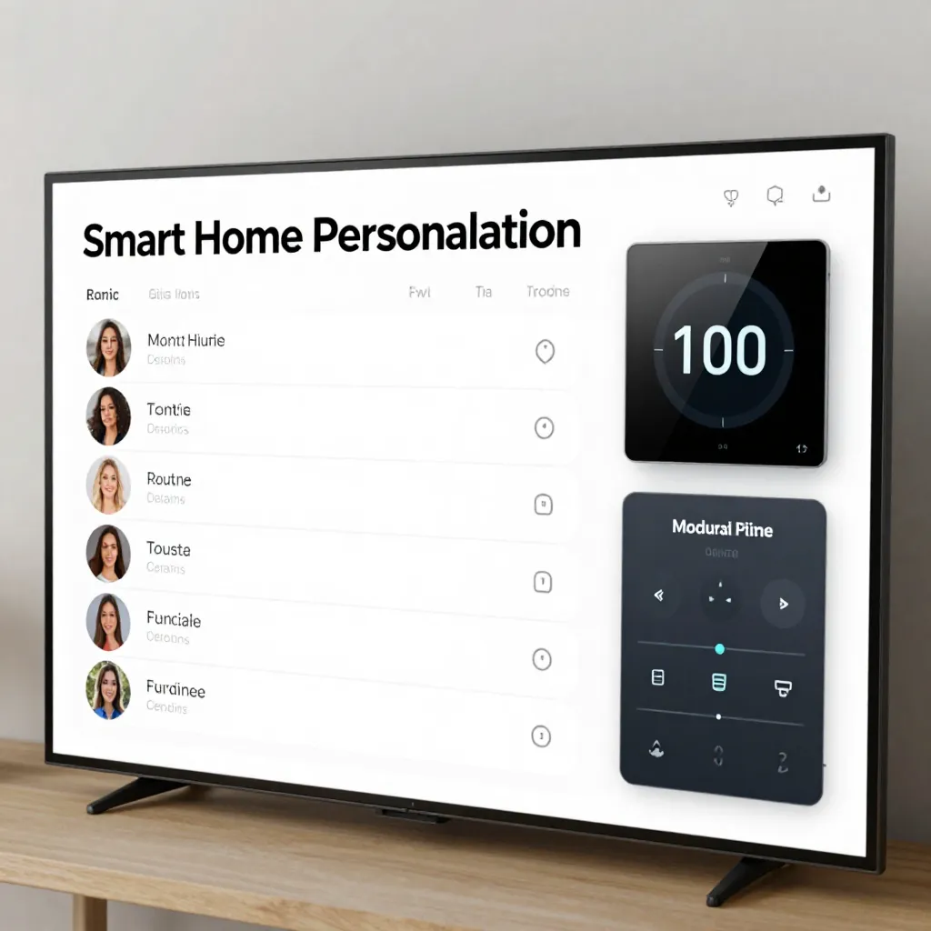 Modern smart home interior with ambient lighting